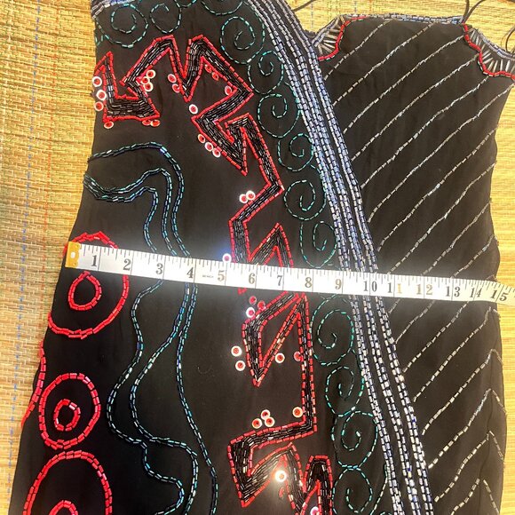 100% Silk Beaded SzM Fabrica Black Evening/Formal Party/Wedding/Prom/Party Dress - Picture 12 of 15